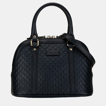 Black Mini Microguccissima Dome Satchel