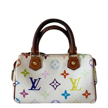 White Monogram Multicolor Canvas Mini Speedy HL Bag