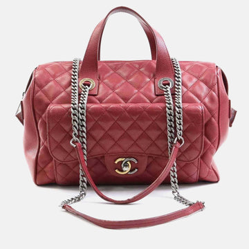 Quilted Goatskin Large Casual Pocket Shopping Tote