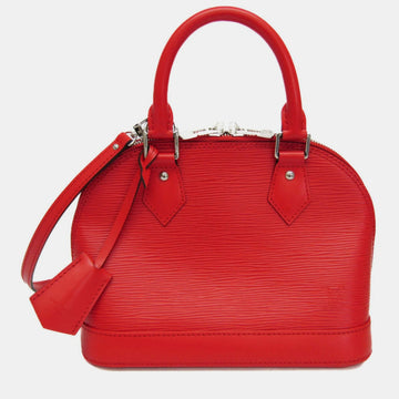 Red Epi Leather Alma BB Satchel Bag