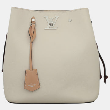 Cream, Maroon, Soft Pink Logo Lockme Bucket Bag
