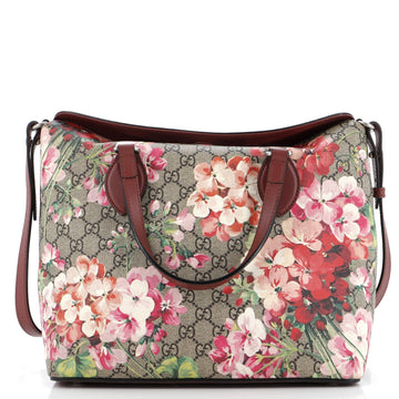 Signature Fold Over Tote Blooms Print VS Coated Canvas Medium