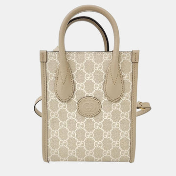 Beige Tone Interlocking G Mini Tote Bag (671623)