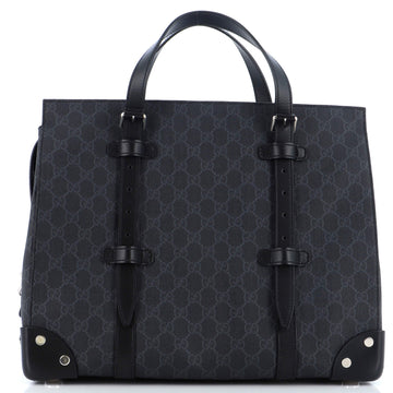 Buckle Travel Tote VS Coated Canvas with Leather Large