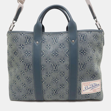 Blue Monogram Washed Denim Weekend Tote bag NM