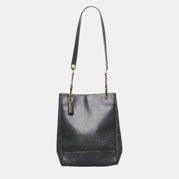 Black Caviar leather Triple CC Tote Bag