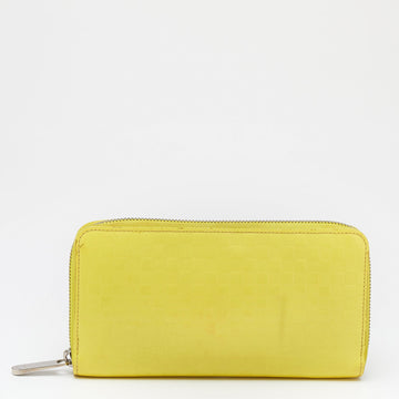 Yellow Damier Facette Zippy Wallet