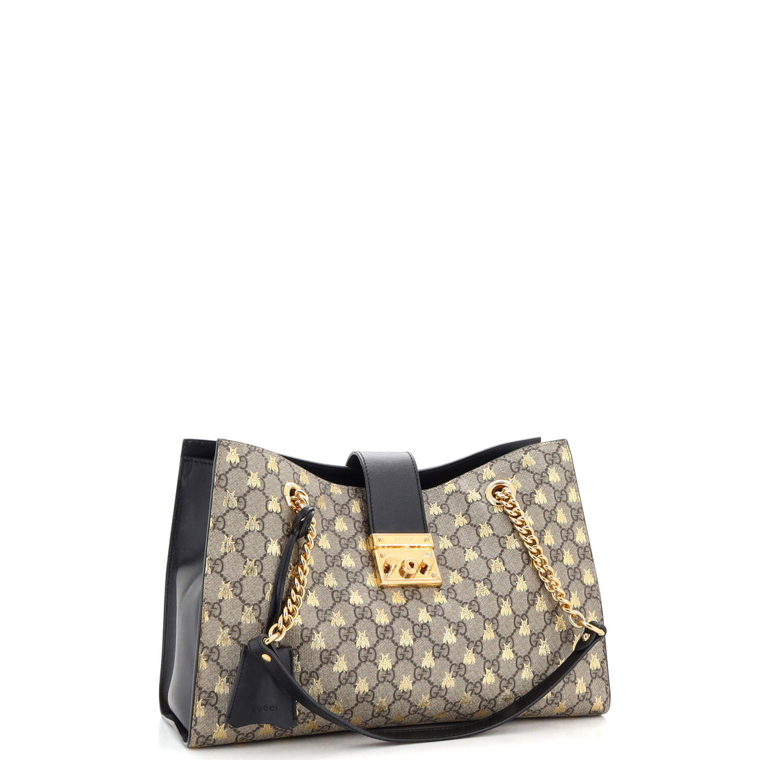 Padlock Chain Tote Printed VS Coated Canvas Medium