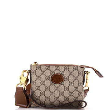 Interlocking G Patch Wristlet Messenger Bag VS Coated Canvas Mini