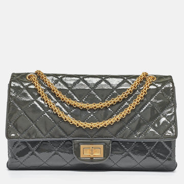 Grey Quilted Aged Patent Leather Classic 227 Reissue 2.55 Flap Bag