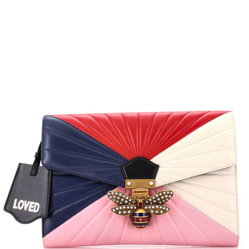 Queen Margaret Clutch Colorblock Leather