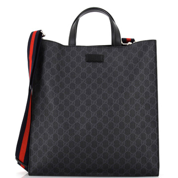 GUCCI Convertible Soft Open Tote GG Coated Canvas Tall