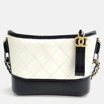White Leather Gabrielle Small Hobo Bag