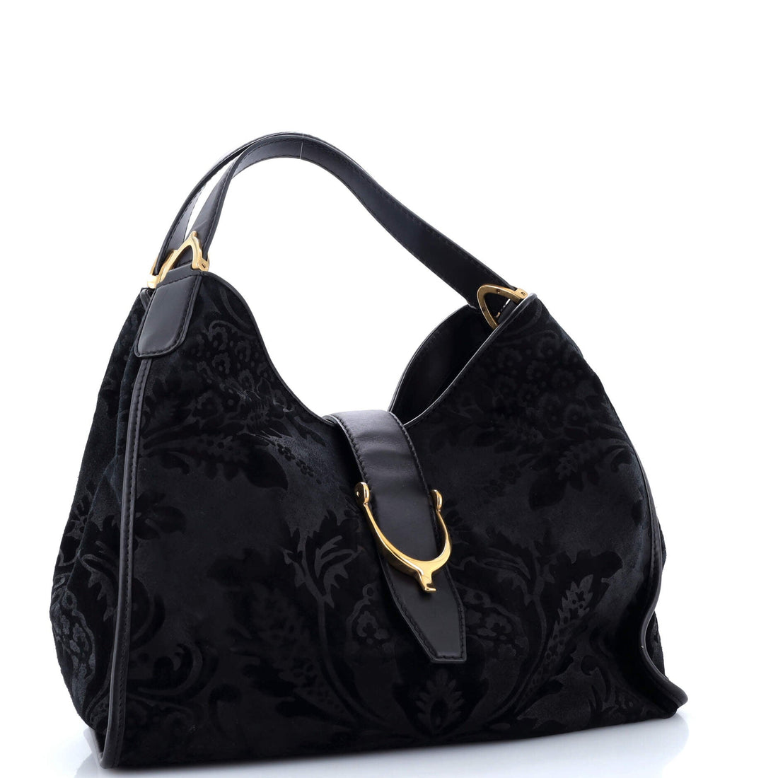 Soft Stirrup Tote Brocade Leather Medium