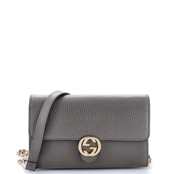 GUCCI Interlocking Wallet on Chain Leather