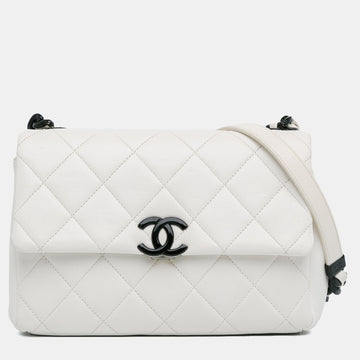 White Caviar Quilted Leather My Everything Flap Bag