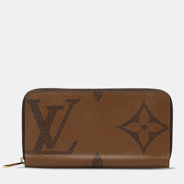 Brown Canvas Monogram Giant Reverse Zippy Wallet