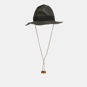 Black Raffia Effect Synthetic Hat