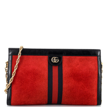 GUCCI Ophidia Chain Shoulder Bag Suede Medium