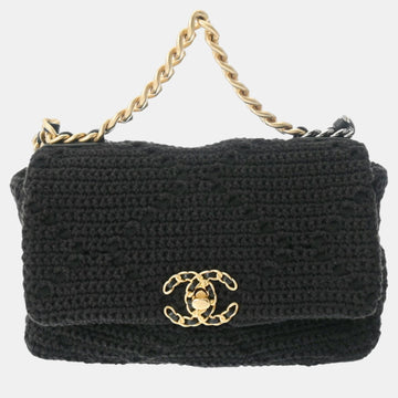 Black Cotton 19 Chain Shoulder Bag