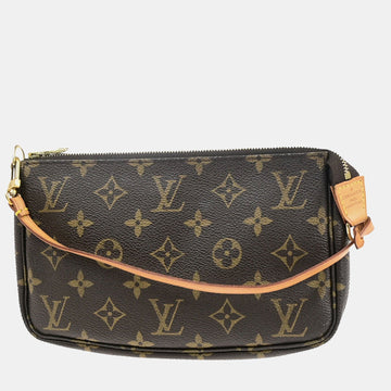 Brown Canvas  Pochette Accessoires Shoulder Bag