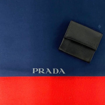 PRADA Coin case leather black Safiano