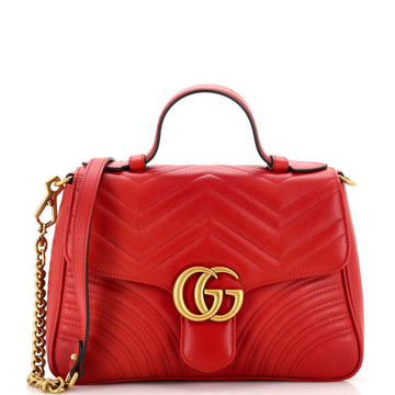 VS Marmont Top Handle Flap Bag Matelasse Leather Small
