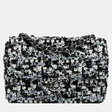 Black Mini Lambskin Sequin Single Flap