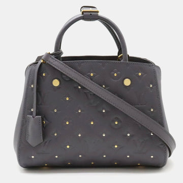 Purple Studded Monogram Empreinte Leather BB Montaigne Satchel Bag