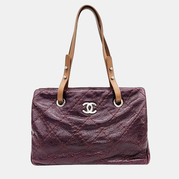Red Leather Wild Stitch Shoulder Bag