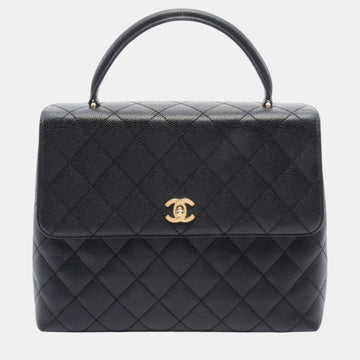 Black Caviar Skin Matelasse Handbag Bag