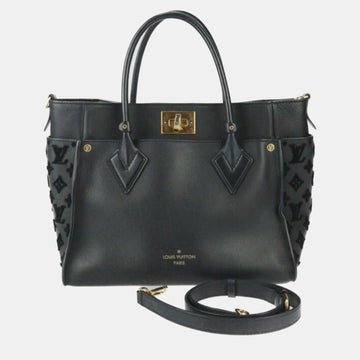 Black Leather On My Side MM Monogram Tuftage Shoulder Bag