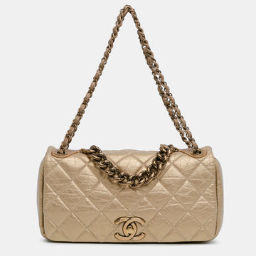 Medium Quilted Aged Calfskin Pondicherry Flap