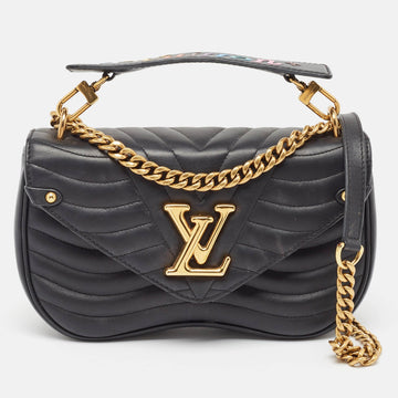Black Quilted Leather New Wave Chain MM Bag