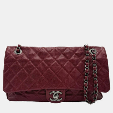 Dark Red Caviar Leather CC  Easy Shoulder Bag