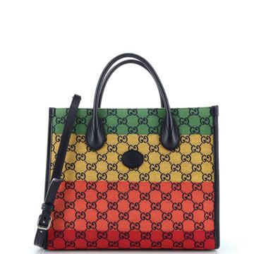 GUCCI Structured Top Handle Open Tote GG Canvas Small