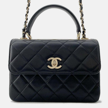 Black Quilted Lambskin Trendy CC Shoulder Bag