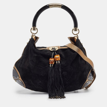 Gucci  Hysteria Embossed Suede Large Indy Hobo