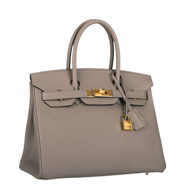 HERMES- BIRKIN 30 GRIS ASPHALT M8 EPSOM GOLD HARDWARE
