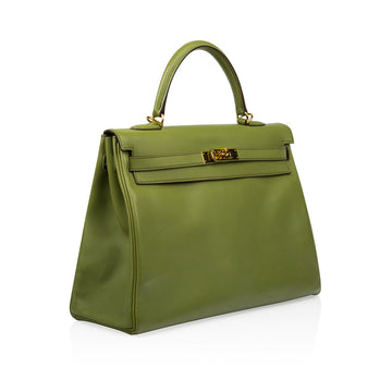 Kelly 35 - Vert Anis Swift leather