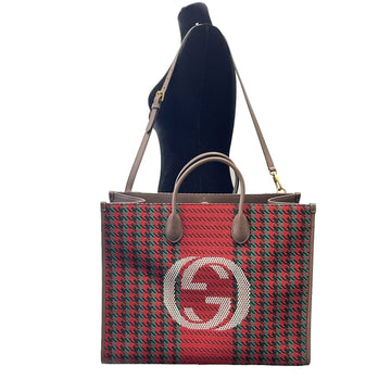 GUCCI - NEW Large Houndstooth VS Tote w / Shoulder Strap