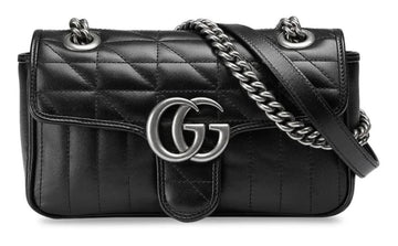 Gucci VS Marmont Mini Black Leather Women's Shoulder Bag 446744 UM8AN 1000
