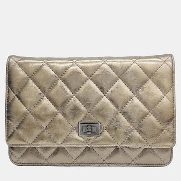 Grey Leather Reissue Wallet on Chain