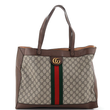 GUCCI Ophidia Soft Open Tote GG Coated Canvas East West