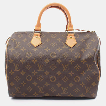 Brown Canvas Speedy 30 Satchel Bag