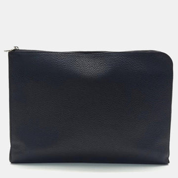Black Leather Pochette Jour GM Clutch