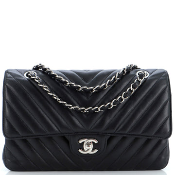 CHANEL Classic Double Flap Bag Chevron Lambskin Medium