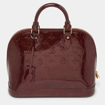 Rouge Fauviste Monogram Vernis Alma PM Bag