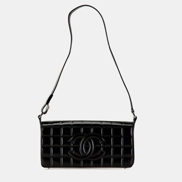 Patent Chocolate Bar Shoulder Bag