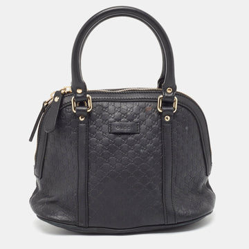Black Microguccissima Leather Mini Nice Dome Bag
